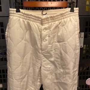 Aritzia TNA quilted joggers cream